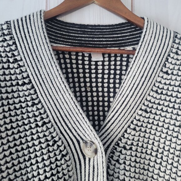 Christopher & Banks Textured Button Front Knit Sweater Cardigan, Women’s L, EUC - Picture 4 of 9